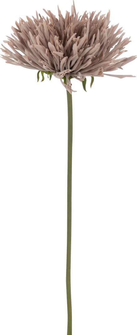J-Line kunstbloem Chrysant - kunststof - grijs/roze - 12 stuks