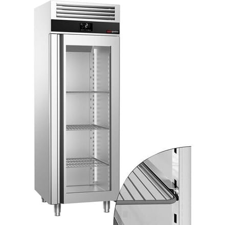 GGM Gastro Kühlschrank Edelstahl PREMIUM - 700 Liter - mit 1 Glastür