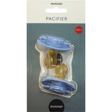 Mininor Ronde Fopspeen Latex 6M Blauw 2 st