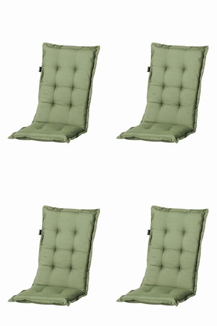Kussen hoog 50x123 Basic groen I (4 stuks) Madison | Topkwaliteit tuinkussen hoge rug | 50% katoen 50% polyester