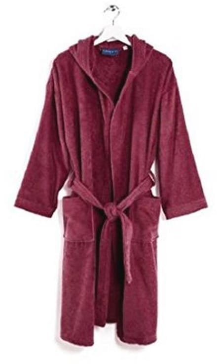 Comfortabele katoenen badjas met capuchon - XL - Blauw