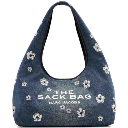 De Sequin Daisy Denim Sack Bag
