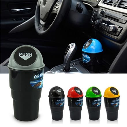 Mini Prullenbak - Auto Prullenbak - Prullenbak voor Bekerhouder - Compact 1,2 Liter - Zwart