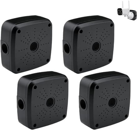 Camera Aansluitdozen - Bewakingscamera Boxen - Kabelbeheer - Flip-cover Design - 4 stuks - Zwart