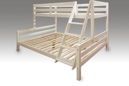 Massief houten drie persoons stapelbed