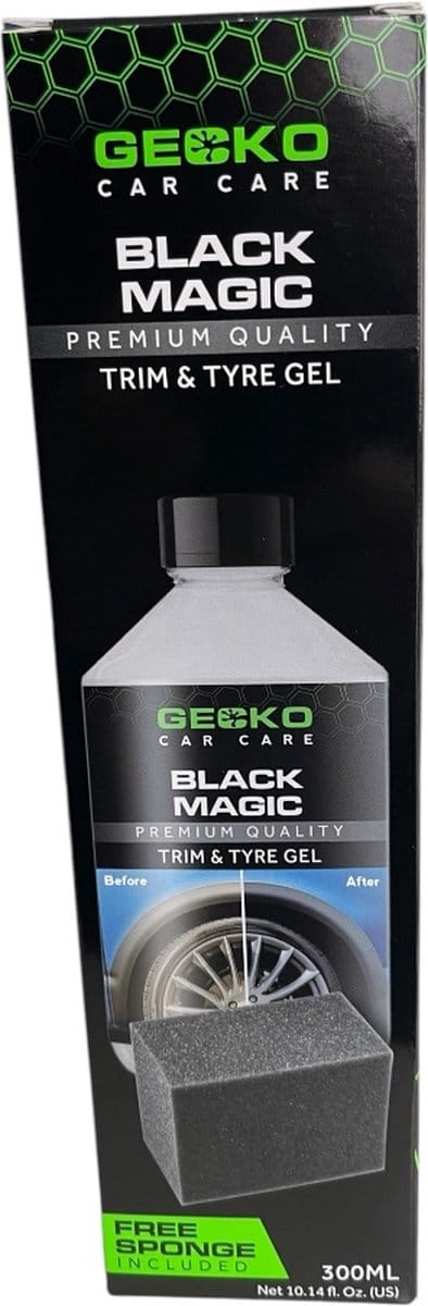 Gecko Black Magic Trim & Tyre Gel + Spons 300ml