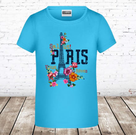 T-shirt paris blauw - Blauw - 146/152