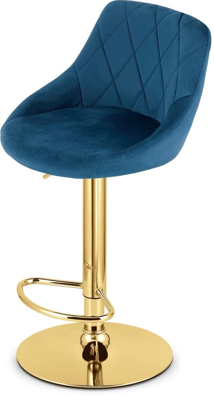 KAST kruk - marineblauw fluweel / gouden voet x 2