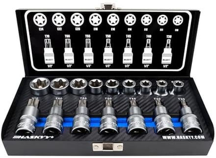 Professionele 16-delige schroevendraaierbitset Torx en moerset