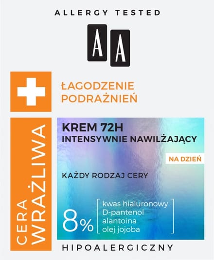 Intensieve hydraterende dagcrème voor de gevoelige huid 72H 50ml