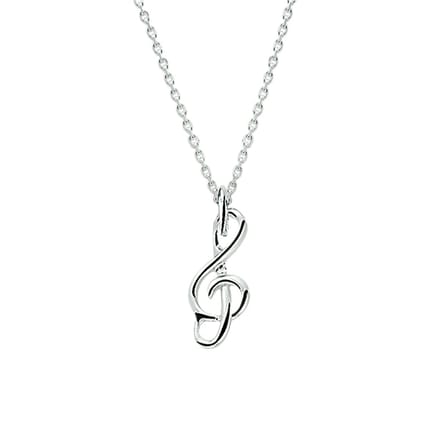 zilver wit collier hanger g-sleutel 41 + 4 cm 1020358