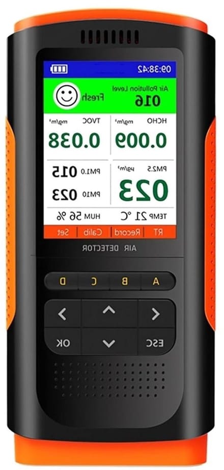 Luchtkwaliteit Monitor - CO2 Meter Analyzer - Gezondheid Bewaken - LCD Kleurendisplay - 1200 mAh Batterij - Wit