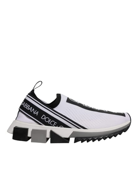 Dolce & Gabbana Zwarte Witte Slip On Sorrento Sneakers Schoenen