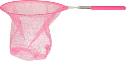 Ibergarden Schepnet/visnet/vlindernet - Uitschuifbaar - roze - van 38 cm tot 75 cm
