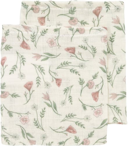Hydrofiele doeken pre-washed Flower Multicolour 20x17cm - 2-pack