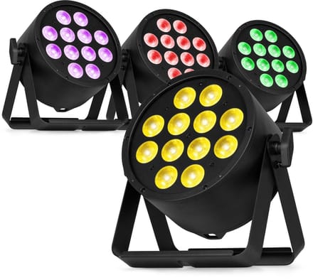 BeamZ Pro set van 4 BAC334 LED Parren - ProPar met RGBWA-UV LED’s - 12x 10W