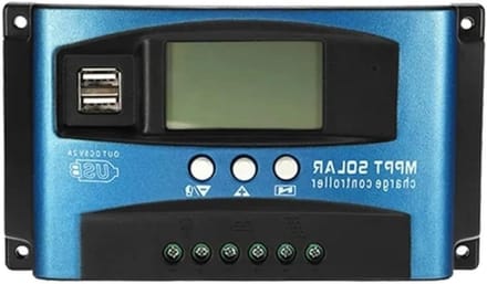 Zonne Laadregelaar - MPPT Controller - Accu Opladen - Dubbele USB - 100A - Zwart
