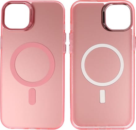 Magsafe Hoesje Geschikt voor iPhone 11 Pro Max - Magnetisch Smartphone Hoesje - Roze