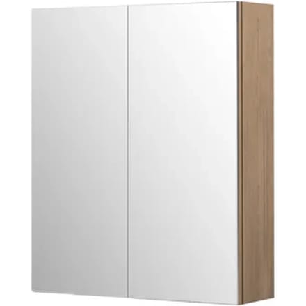 Aquazuro Spiegelkast Napoli - Asgrijze Eik - 60x18x72cm - Voorgemonteerd - Softclose