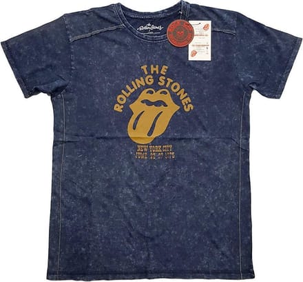 The Rolling Stones - NYC '75 Heren T-shirt - M - Blauw