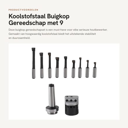 Dailygoods - Koolstofstaal Buigkop Gereedschap met 9 Inbussleutels
