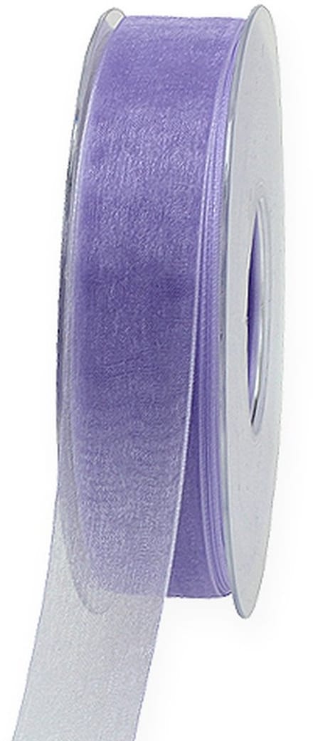Organza lint cadeaulint paars lint zelfkant 25mm 50m