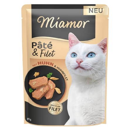 Voordeelpakket: 30x85g Miamor Pâté & Filet kip natvoer voor katten