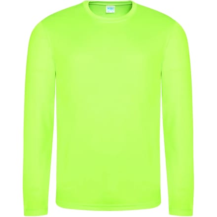 Just Cool Long Sleeve Cool T JC002 - ELECTRIC GREEN - M