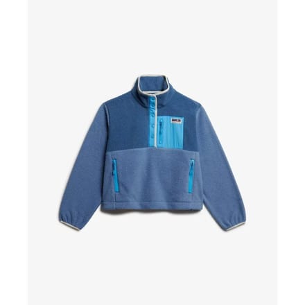 Superdry Colour Block Fleece Pullover Light Blue Grootte: 36