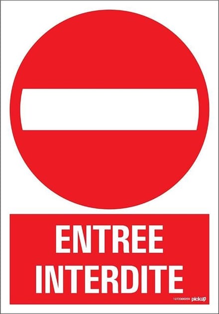 Pickup bord panneau 23x33 cm Combi - Entree interdite