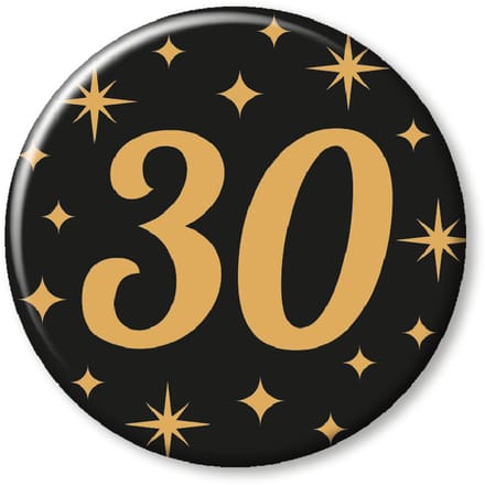 BTH - Buttons - 30 Jaar - Goud-Zwart - Badge - Speld - Verjaardag - Decoratie - 30 Jaar Verjaardag Versiering - Button