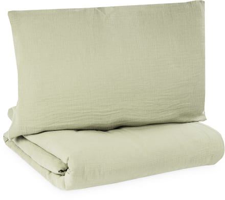 Julius Zöllner babybeddengoed mousseline - lime, maat 100x135 + 40x60 cm