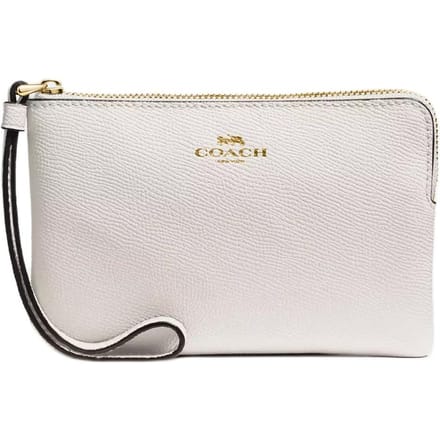 Portefeuille Portefeuille Mini Portefeuille pour Femme Coach Fermeture Éclair d'Angle 16 Cuir Crossgrain Blanc 58032-IMCHK Basic Set (Bag+Dust Bag) white