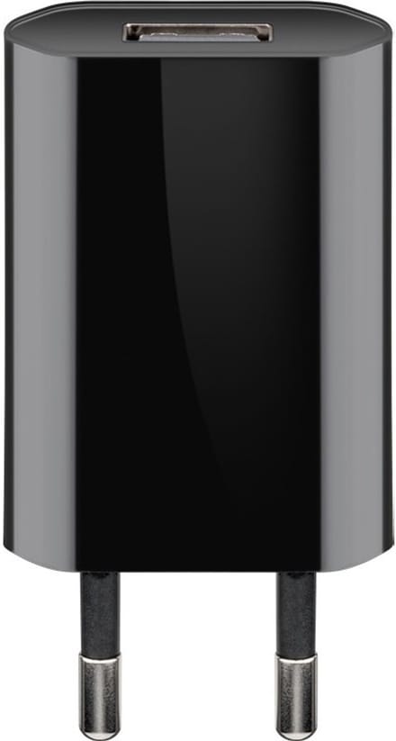 USB-A-adapter - USB-A-lader - 1 poorts - Slim - 1000mA - Zwart