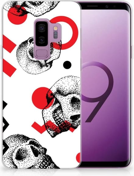 Silicone Back Case Samsung Galaxy S9 Plus Skull Red