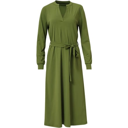 Smashed Lemon Damesgroene travelkwaliteit midi jurk |
