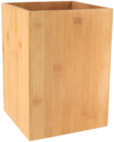 Tendance Badkamer prullenbak - 7.5L - licht bruin - bamboe - 26 cm