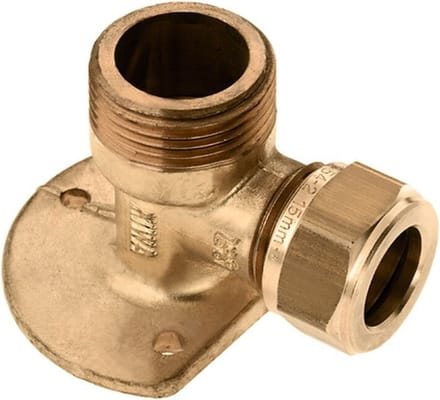 Bonfix knelkoppeling - Muurplaat - buitendraad - 3/4 x 15mm - Messing