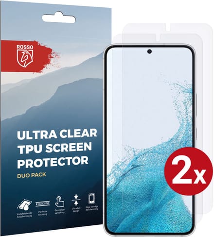 Rosso Screen Protector Ultra Clear Duo Pack Geschikt voor Samsung Galaxy S22 | Folie | 2 Stuks