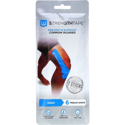 Kinesiologie Sporttape, Knie, 6 Voorgesneden Strips white