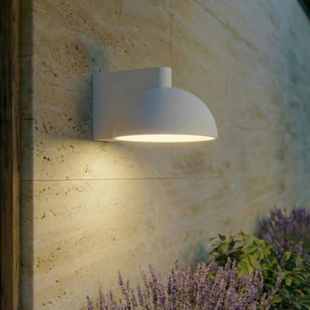 Lucande LED buiten wandlamp Velira, lichtgrijs, metaal, IP54