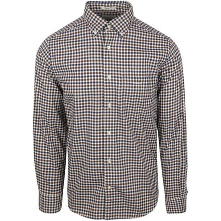 Gant Casual Overhemd Twill Ruit Bruin - Maat M - Heren - Overhemden Casual