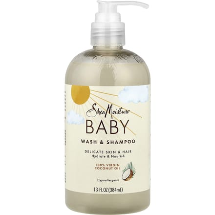SheaMoisture, 100% Virgin Kokosolie Baby Was & Shampoo, 13 fl oz (384 ml) white