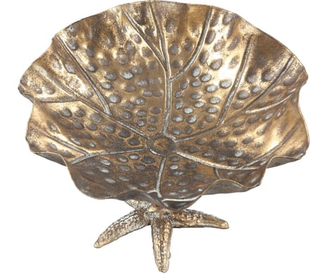 PTMD Duck Gold metalen schaal op voet rond