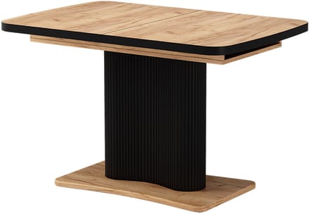 Vicco Eettafel Fenaro, Zwart/Eiken, 120-160 x 80 cm Uitschuifbaar