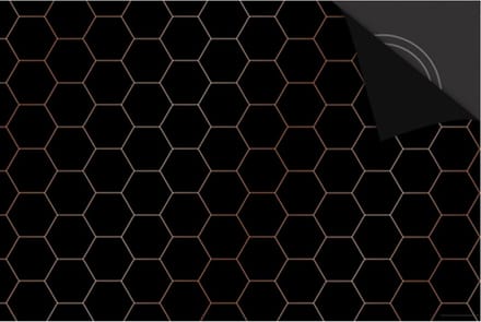 Inductie Beschermer Hexagon Koper print Exclusief 76x51,5cm