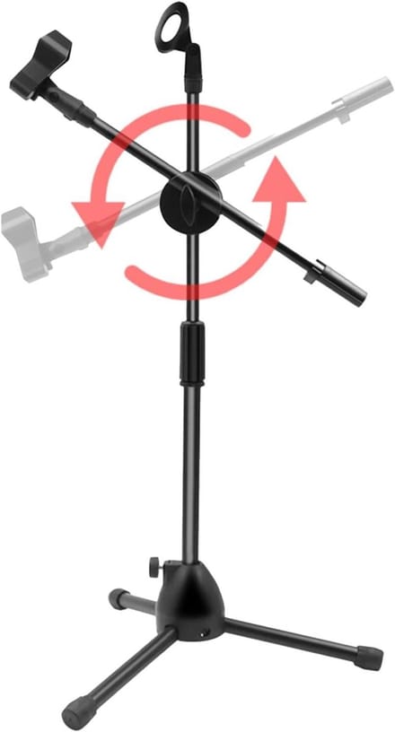 Microfoon Statief - Opname Arm - Podcasts Opnemen - Inklapbaar Ontwerp - 90 cm Hoogte - Zwart