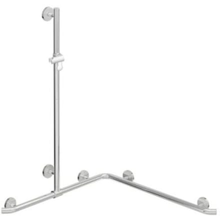 HEWI Warm Touch shower handrail with sliding shower rail, corner installation, 125 x 96.2 cm 950.35.34051