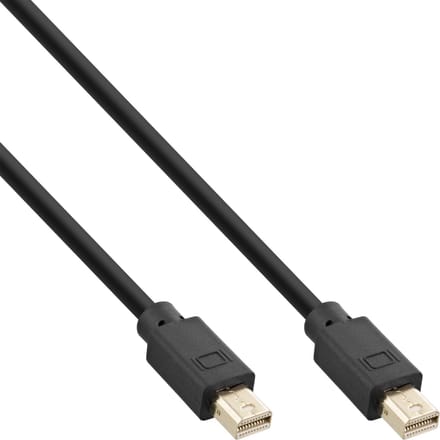 InLine® Mini DisplayPort 1.4 kabel, male / male zwart/goud, 2m