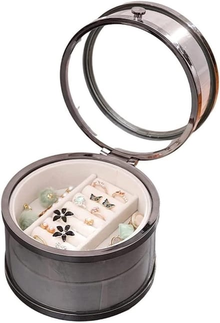 Juwelendoos Kleine - Sieraden Opberger - Sieraden Opslag - Transparant Display - 17 cm - Blauw Brons